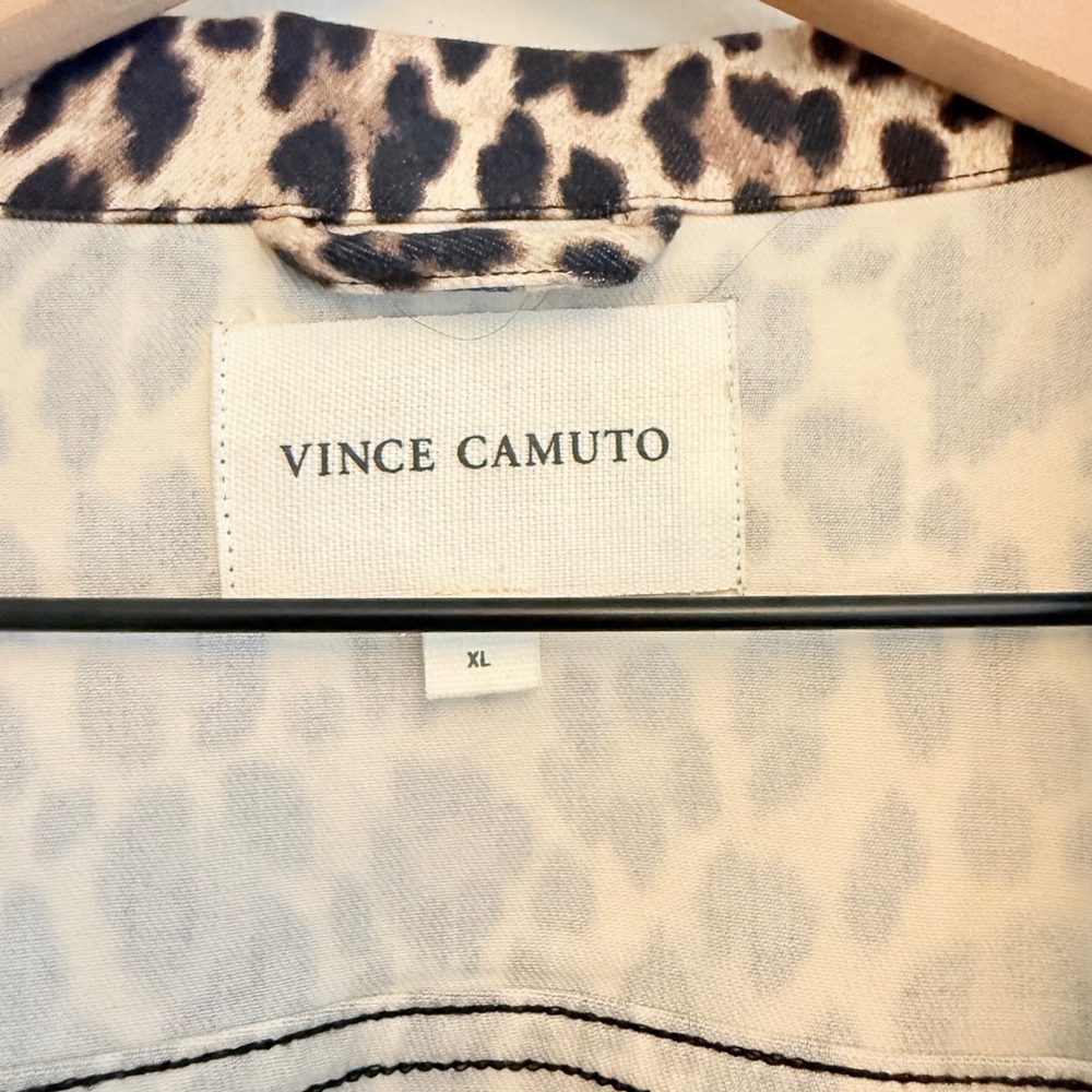 Vince Camuto Women's Black/Cream Leopard Print Jacket Size XL - Picture 6 of 6